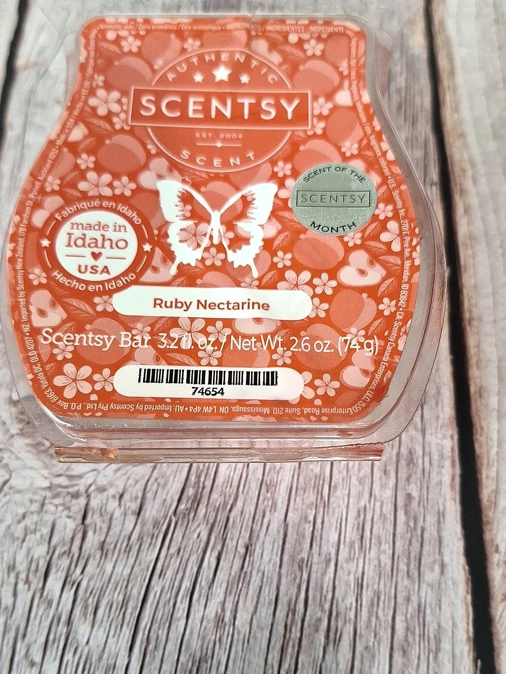 Scentsy Ruby Nectarine Wax Bar – 4 Cubes Remaining